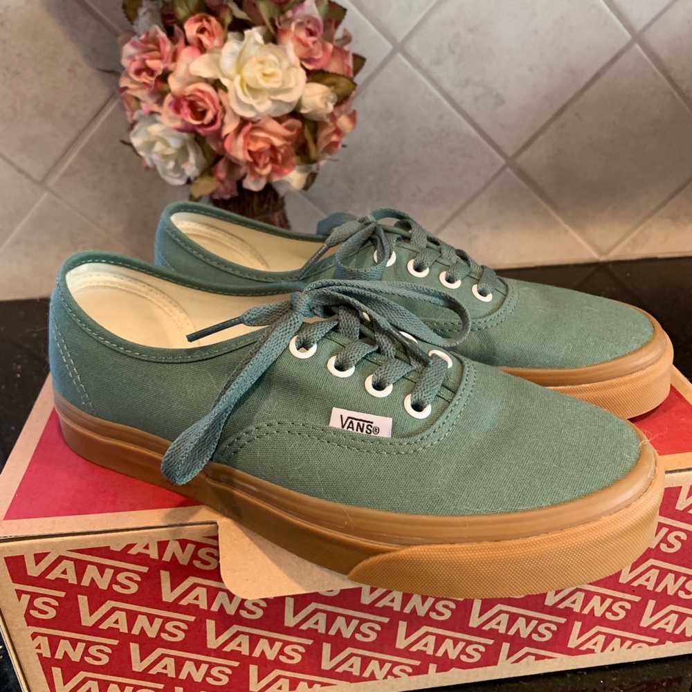 Vans Green Shows with Gum sole